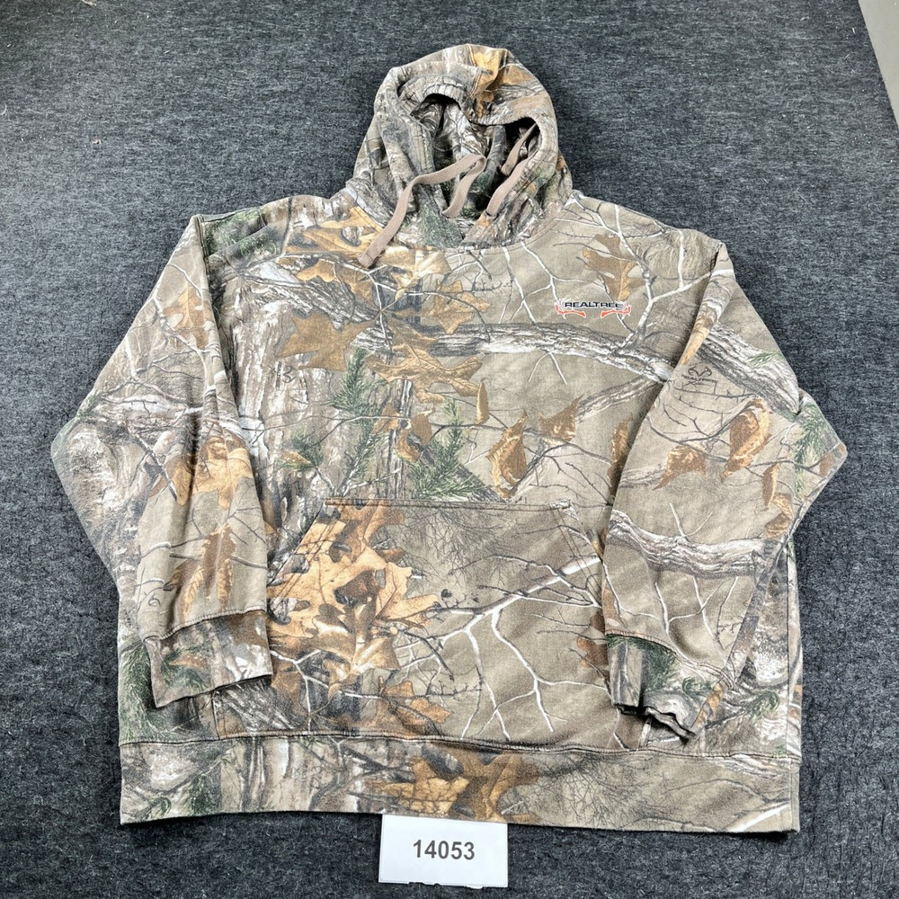 Realtree Hoodie Men 2XL Brown Camouflage kangaroo Pocket Camping Hiking Pullover